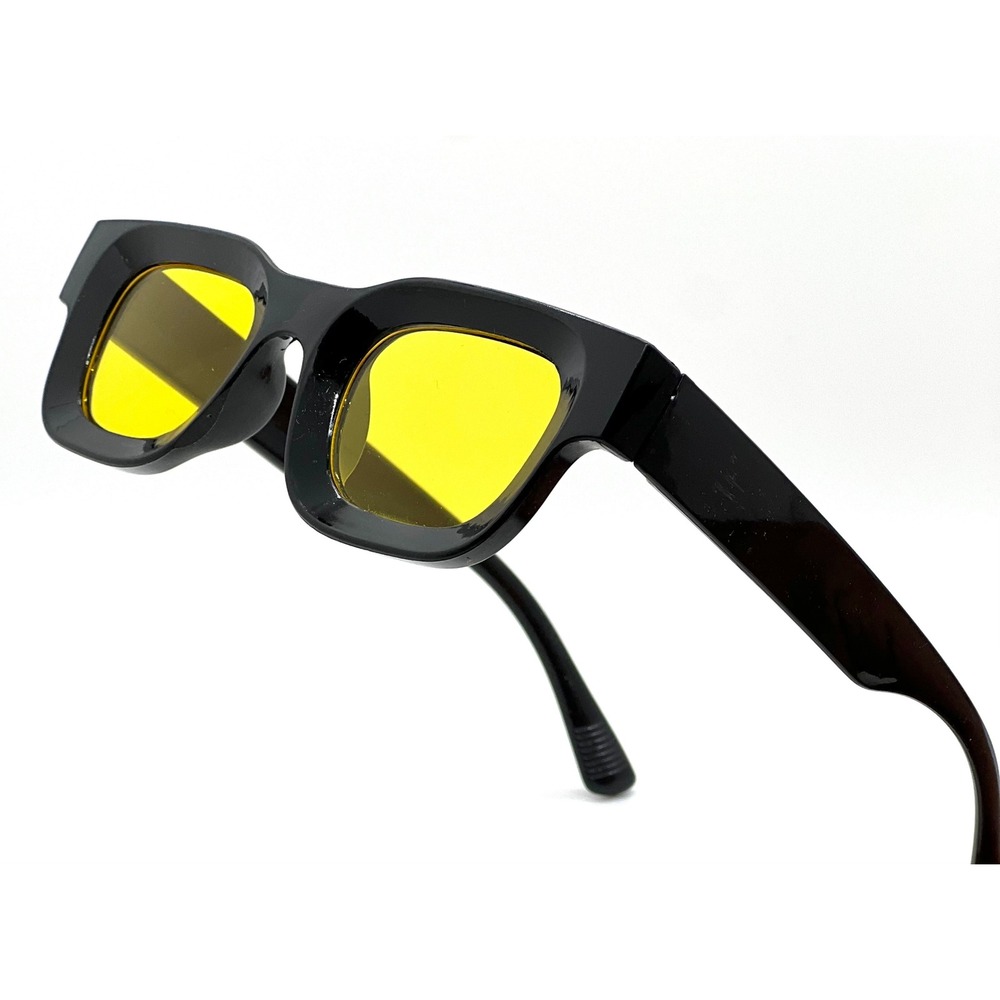 Black Frame Sunglasses with Yellow Fashion‎ Eye Glasses Outdoor Driving Classy